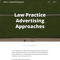 Law Practice Advertising Approaches