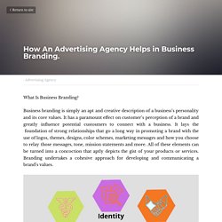   How An Advertising Agency Helps in Business Branding...