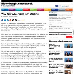 Why Your Advertising Isn&#039;t Working