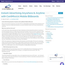 Instant Advertising Anywhere & Anytime with CantMissUs Mobile Billboards - CantMiss