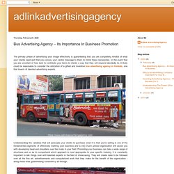 adlinkadvertisingagency: Bus Advertising Agency – Its Importance In Business Promotion