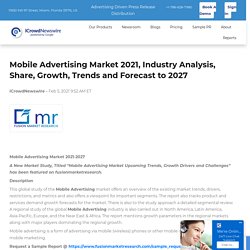 Mobile Advertising Market 2021, Industry Analysis, Share, Growth, Trends and Forecast to 2027