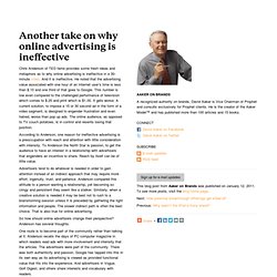 Another take on why online advertising is ineffective