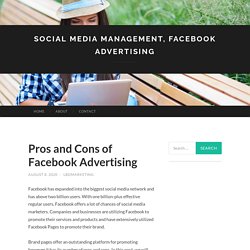 Pros and Cons of Facebook Advertising