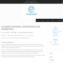 Six Ideas for Email Advertising and Marketing - Jfissures