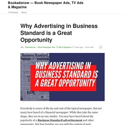 Why Advertising in Business Standard is a Great Opportunity