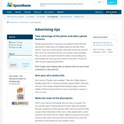 SpareRoom Advertising tips