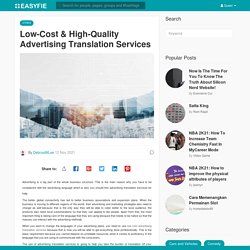 Low-Cost & High-Quality Advertising Translation Services