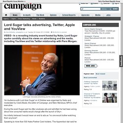 Lord Sugar talks advertising, Twitter, Apple and YouView