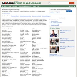 Advertising Glossary -English for Specific Purposes Core Vocabulary