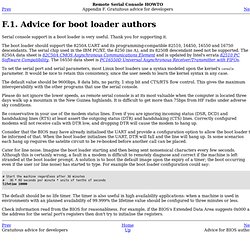 Advice for boot loader authors