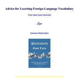 Advice for Learning Vocabulary