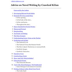 Advice on Novel Writing