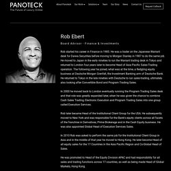 Board Advisor - Finance & Investments Panoteck - Rob Ebert