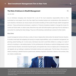 The Role of Advisors in Wealth Management