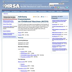 Advisory Commission on Childhood Vaccines (ACCV)