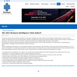 Dresner Advisory Services - Blog - The 2021 Business Intelligence Value Index®