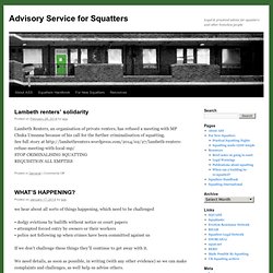 GB - advisory service for squatters