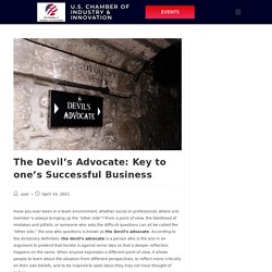 The Devil’s Advocate: Key to one’s Successful Business