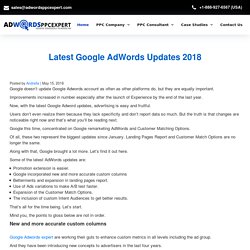 Latest Google AdWords Updates 2018