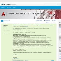 Autocad 2013 - Cannot open database - AecDtlCompon... - Page 2