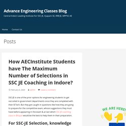 How AECInstitute Students have Maximum Selections in SSC JE Exam?