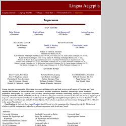 Lingua Aegyptia - Homepage/Impressum