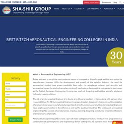 Best B.Tech Aeronautical Engineering Colleges in India - Sha Shib Group