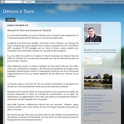 Aéroport de Tours et le tourisme en Touraine