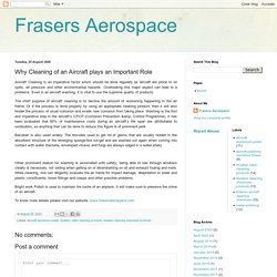 Frasers Aerospace: Why Cleaning of an Aircraft plays an Important Role
