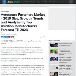 Aerospace Fasteners Market – 2019 Size, Growth, Trends and Analysis by Top Aviation Manufacturers Forecast Till 2023