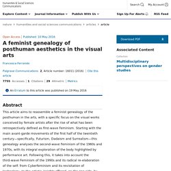 A feminist genealogy of posthuman aesthetics in the visual arts