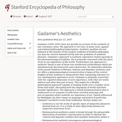 Gadamer's Aesthetics