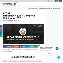 AFCAT Notification 2018