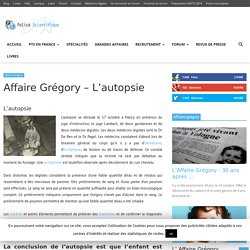Affaire Grégory - L'autopsie