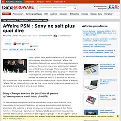 Affaire PSN : Sony ne sait plus quoi dire