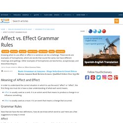 Affect vs. Effect Grammar Rules