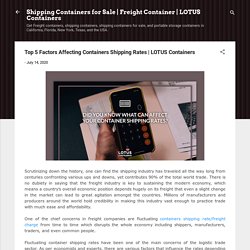 Top 5 Factors Affecting Containers Shipping Rates