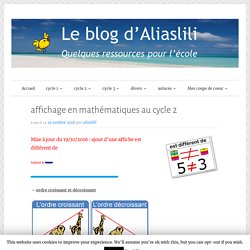 affichage en mathématiques au cycle 2