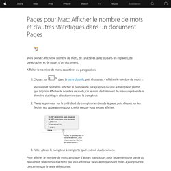 Pages pour Mac: Afficher le nombre de mots et d’autres statistiques dans un document Pages