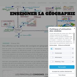 Des affiches sur les verbes de consigne en géographie (cycles 3 et 4) - Site de enseigner-la-geographie !