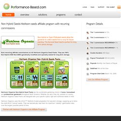 Non Hybrid Seeds Affiliate Program with Recurring Commisssions