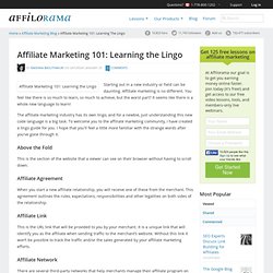 Affiliate Marketing 101: Learning the Lingo