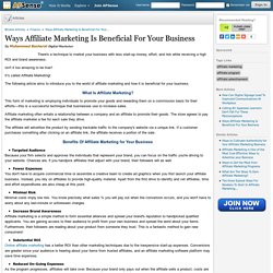 Ways Affiliate Marketing Is Beneficial For Your Business by Muhammad Basharat