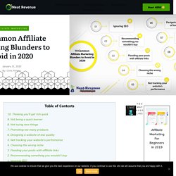 10 Common Affiliate Marketing Blunders to Avoid in 2020