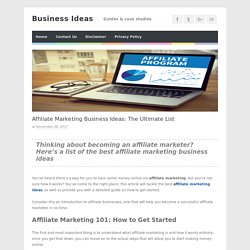 Affiliate Marketing Business Ideas: The Ultimate List - Business Ideas