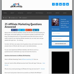 25 Affiliate Marketing Questions Answered