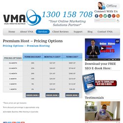 Affordable Business Web Hosting in Australia - Premium Plan
