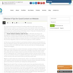 Effective 9 Tips for Good Content on Website- Affordable web development company