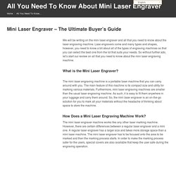 Affordable Mini Laser Engraver